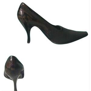 Donald Pliner Expresso Silk Elastic Pump Shoe Snake Pitone Leather NWT $255